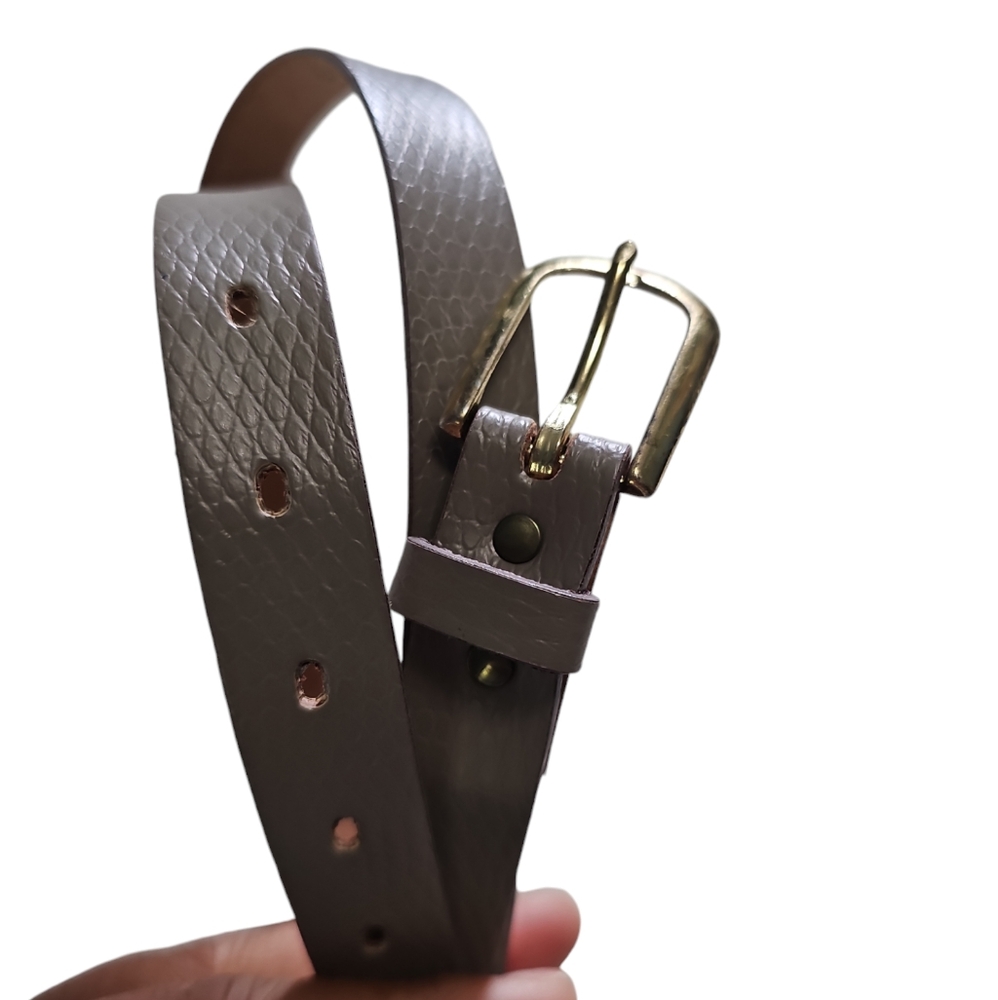 Greyish/ mauve faux leather belt